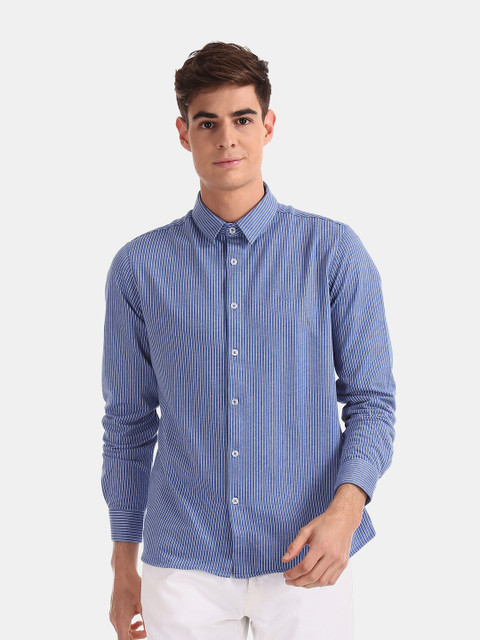 

Arrow Sport Men Blue & White Slim Fit Striped Casual Shirt