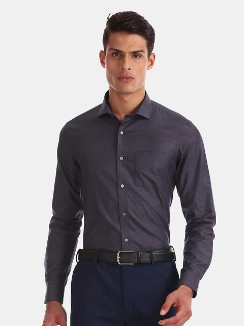 

Arrow New York Men Purple Slim Fit Checked Formal Shirt