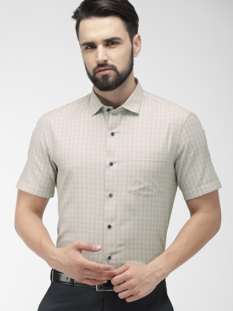 

Arrow New York Men Grey & Beige Slim Fit Checked Formal Shirt