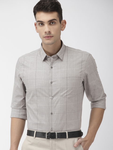 

Arrow New York Men Grey Slim Fit Checked Formal Shirt
