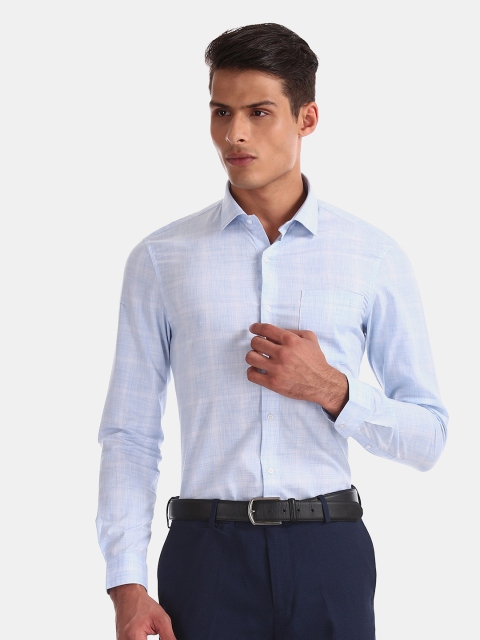 

Arrow New York Men Blue Slim Fit Checked Formal Shirt