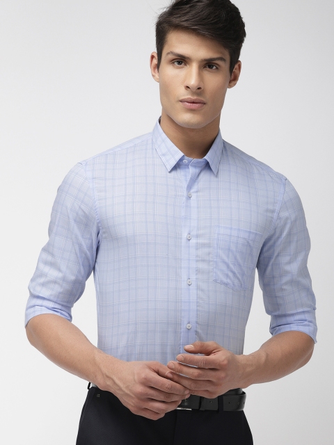 

Arrow New York Men Blue Slim Fits Me Checked Formal Shirt
