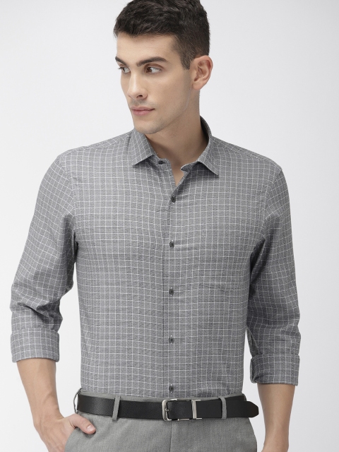 

Arrow New York Men Grey & White Slim Fit Checked Formal Shirt