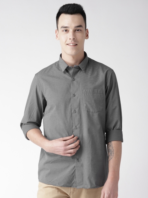 

Arrow New York Men Grey & Off-White Slim Fit Printed Casual Shirt