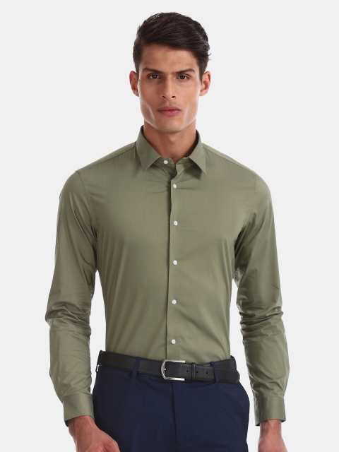 

Arrow New York Men Green Slim Fit Solid Formal Shirt