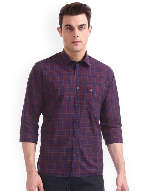 

Arrow Sport Men Blue & Maroon Regular Fit Solid Casual Shirt