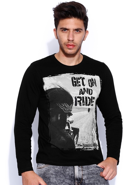 

Roadster Black Printed T-shirt