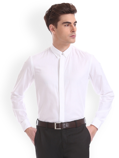 

Arrow New York Men White Slim Fit Solid Formal Shirt