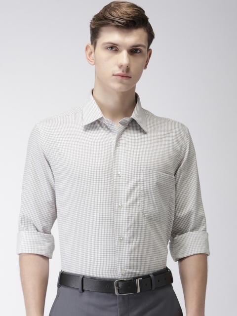 

Arrow Men Grey & White Premium Regular Fit Checked Formal Shirt