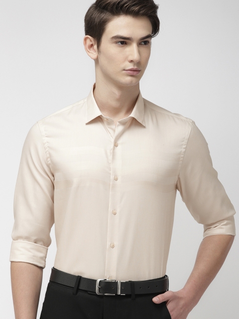 

Arrow New York Men Beige Slim Fit Self-Striped Formal Shirt