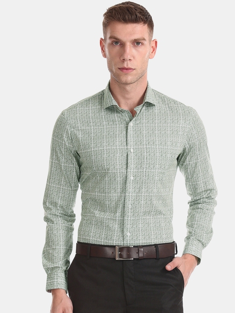 

Arrow New York Men Green Tartan Checked Formal Shirt