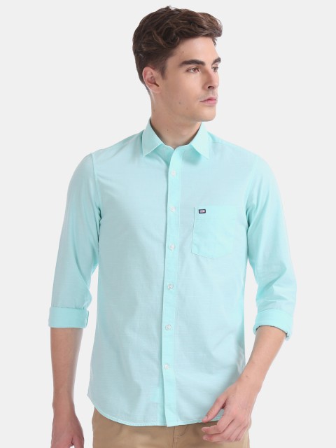 

Arrow Sport Men Sea Green Slim Fit Self-Striped Casual Shirt