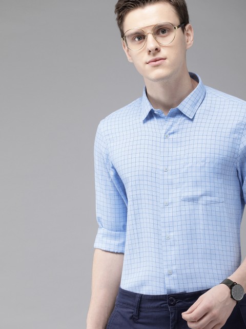 

Arrow New York Men Blue Slim Fit Checked Smart Casual Shirt