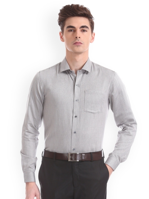 

Arrow New York Men Grey Slim Fit Self Design Formal Shirt