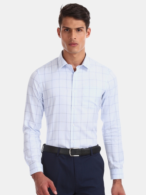 

Arrow New York Men Blue Slim Fit Checked Formal Shirt
