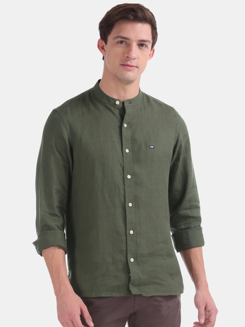 

Arrow Sport Men Olive Green Linen Slim Fit Solid Casual Shirt