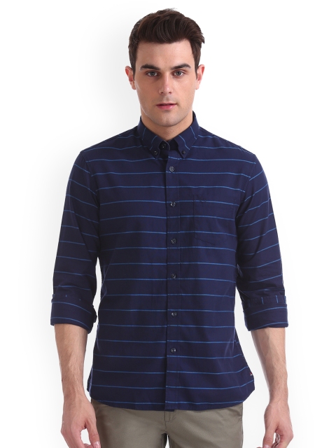 

Arrow Sport Men Navy Blue Slim Fit Striped Casual Shirt