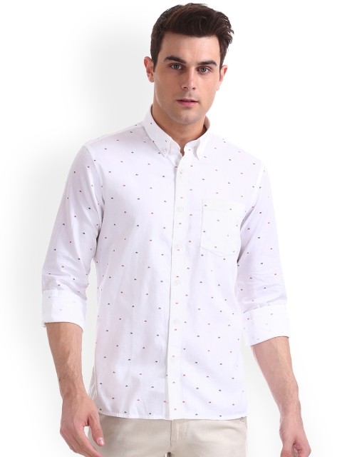 

Arrow Sport Men White Slim Fit Printed Casual Shirt