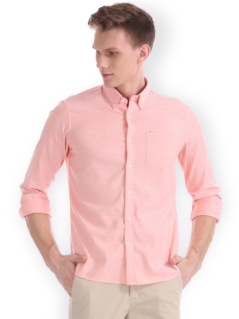 

Arrow Sport Men Peach-Coloured Regular Fit Solid Casual Shirt