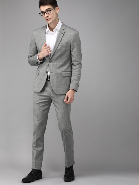 

Arrow New York Men Grey Solid Single-Breasted Zero Calorie Fit Formal Suit