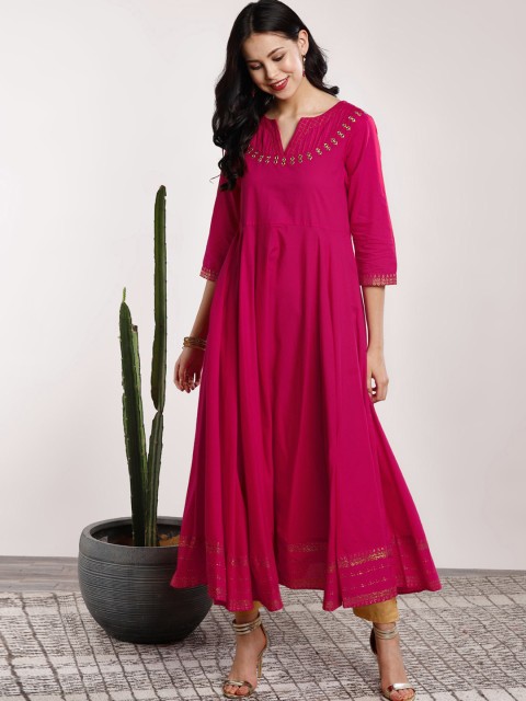 

Sangria Women Fuchsia Solid Anarkali Kurta