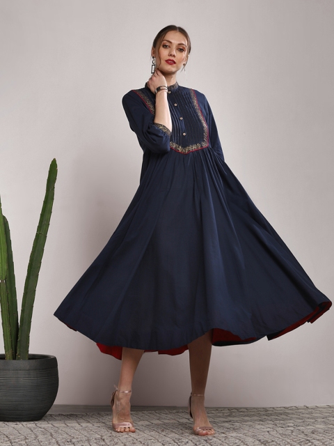 

Sangria Women Navy Blue Printed Anarkali Kurta