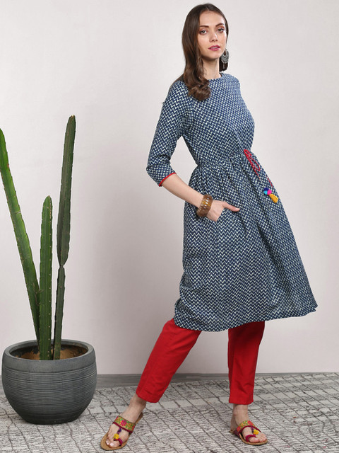 

Sangria Blue Printed Tunic
