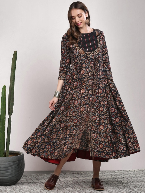 

Sangria Women Multicoloured Printed A-Line Dress, Multi