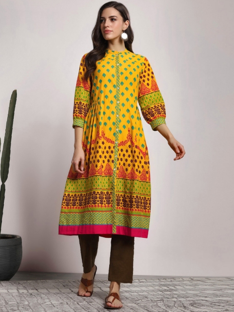 

Sangria Muliticoloured Mughal Printed Anarkali Kurta, Multi