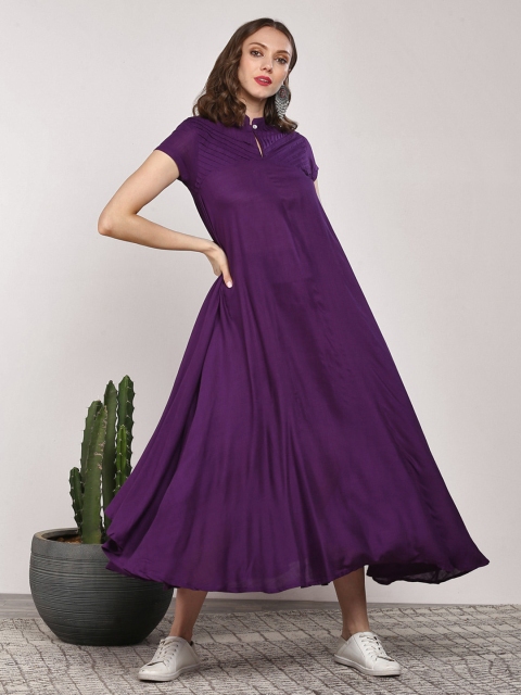 

Sangria Women Purple Solid Fusion Maxi Dress