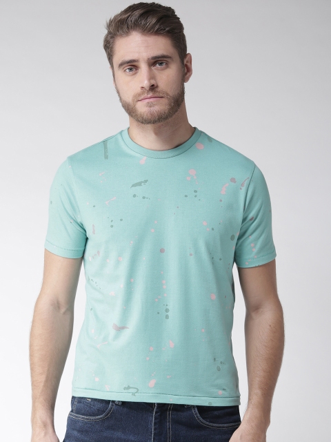 

Aeropostale Men Sea Green Printed Round Neck T-shirt