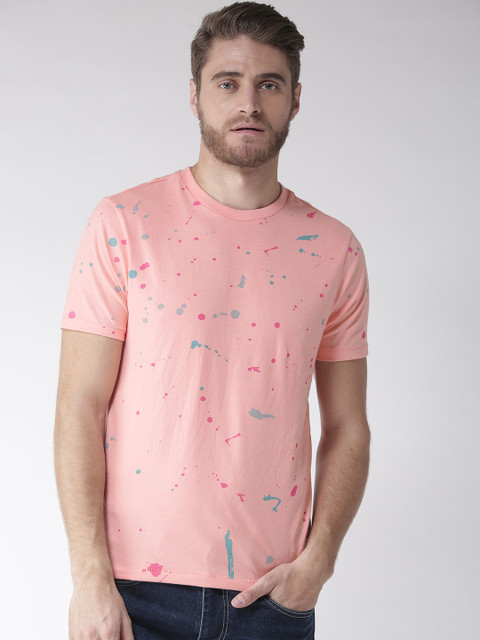 

Aeropostale Men Pink Printed Round Neck T-shirt