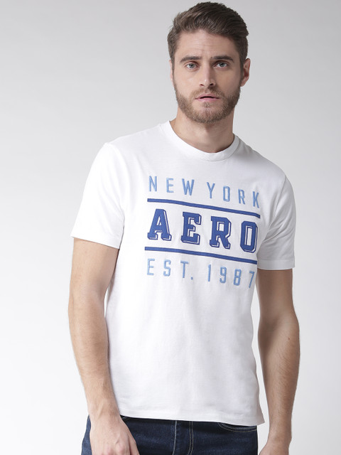 

Aeropostale Men White Self-Design Round Neck T-shirt