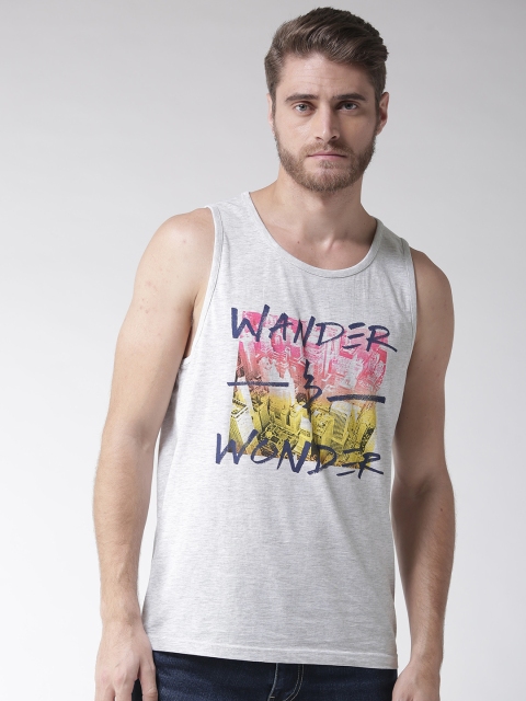 

Aeropostale Men Grey Melange Printed Sleeveless Round Neck T-shirt