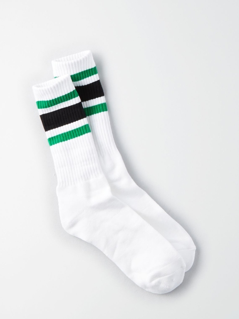 

AMERICAN EAGLE OUTFITTERS Men White & Black Colourblocked Socks