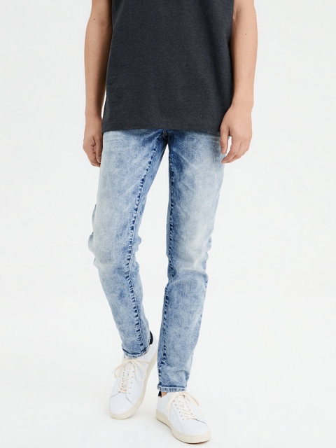 

AMERICAN EAGLE OUTFITTERS Men Blue Skinny Fit Mid-Rise Clean Look Stretchable Jeans