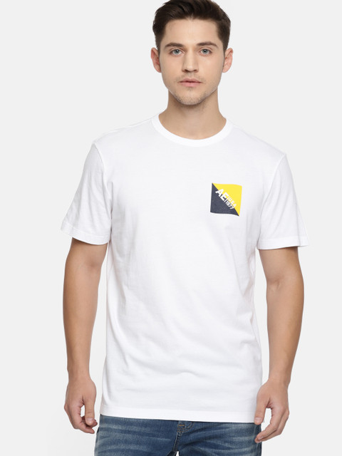 

AMERICAN EAGLE OUTFITTERS Men White Standard Fit Printed Round Neck T-shirt