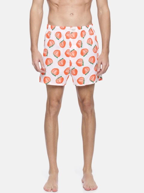 

AMERICAN EAGLE OUTFITTERS Men White & Orange Printed Boxers 7560-100
