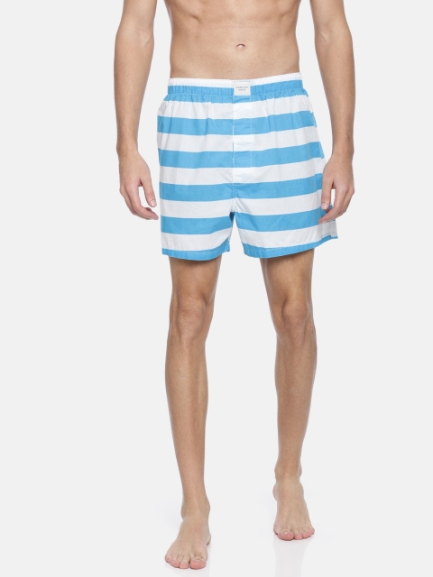 

AMERICAN EAGLE OUTFITTERS Men Blue & White Striped Boxers 7959-100