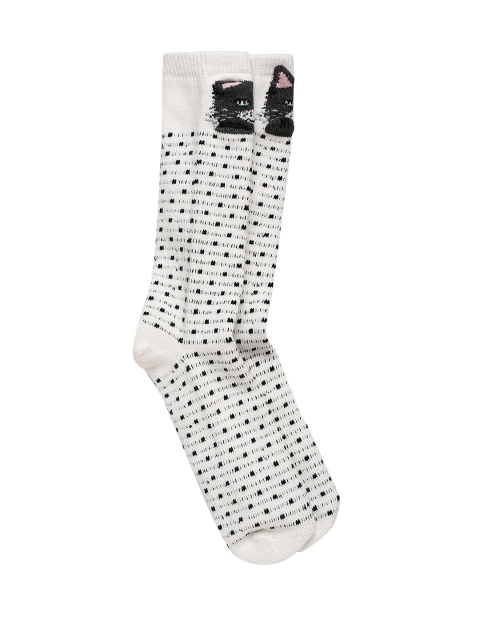 

AMERICAN EAGLE OUTFITTERS Women White Printed Above Ankle-Length Socks