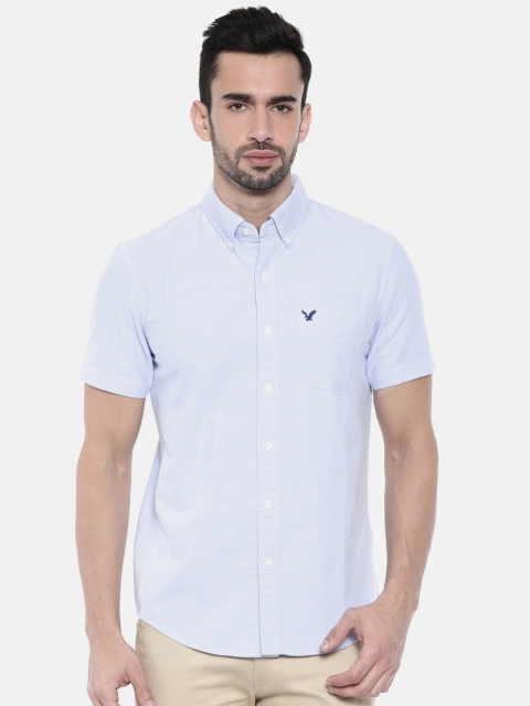 

AMERICAN EAGLE OUTFITTERS Men Blue Regular Fit Solid Casual Shirt