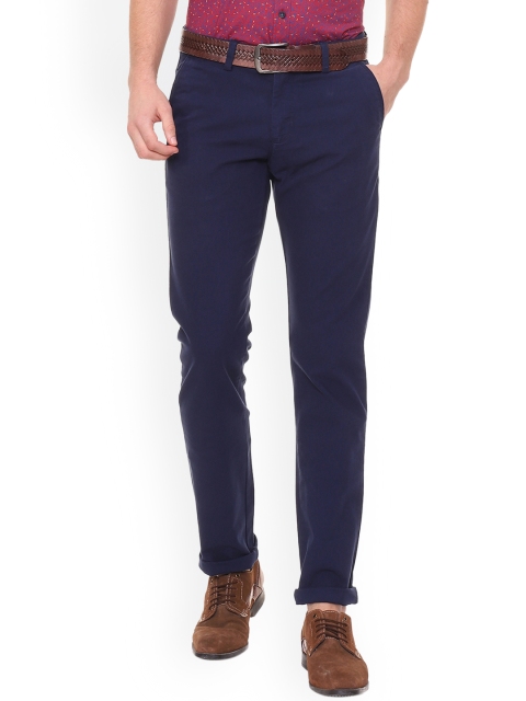 

Allen Solly Men Navy Blue Regular Fit Solid Regular Trousers