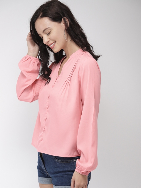 

Mast & Harbour Women Pink Solid Shirt Style Top