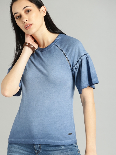 

Roadster Women Blue Dyed Top