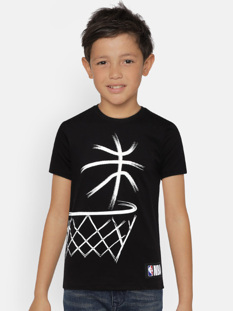 

NBA Boys Black Printed Round Neck T-shirt