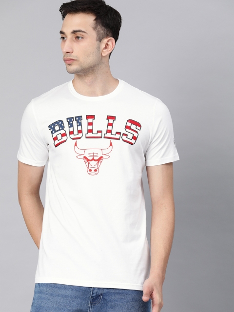 

NBA Men White Chicago Bulls Printed Round Neck T-shirt