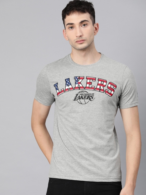 

NBA Men Grey Los Angeles Lakers Printed Round Neck T-shirt