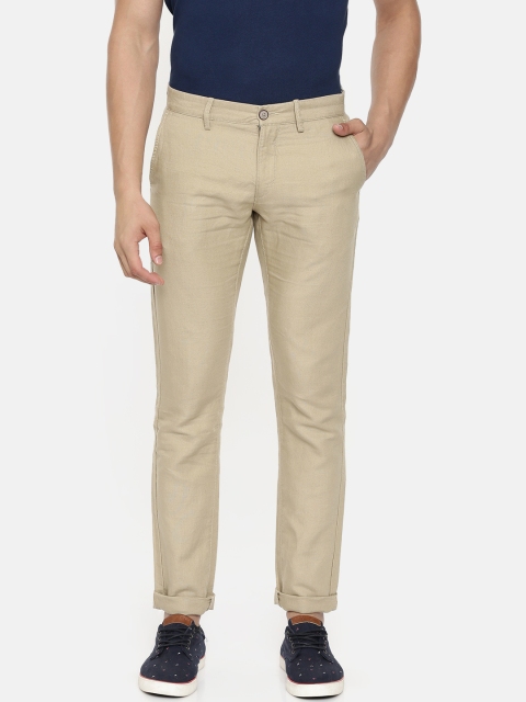 

U.S. Polo Assn. Men Austin Beige Trim Fit Solid Regular Trousers