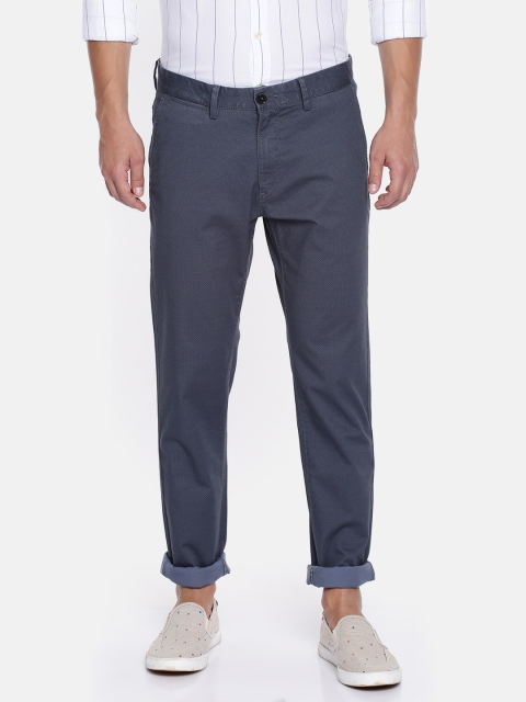 

U.S. Polo Assn. Men Blue Austin Trim Slim Fit Self Design Chinos