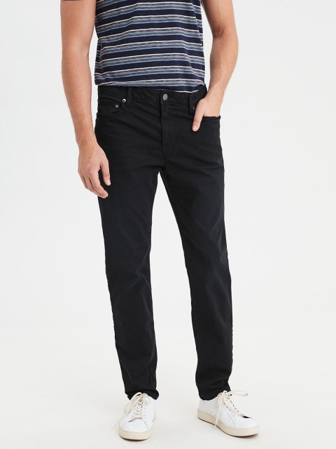 

AMERICAN EAGLE OUTFITTERS Men Black Slim Fit Solid Chinos